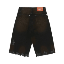 Black Denim Capri Trousers - Black Denim