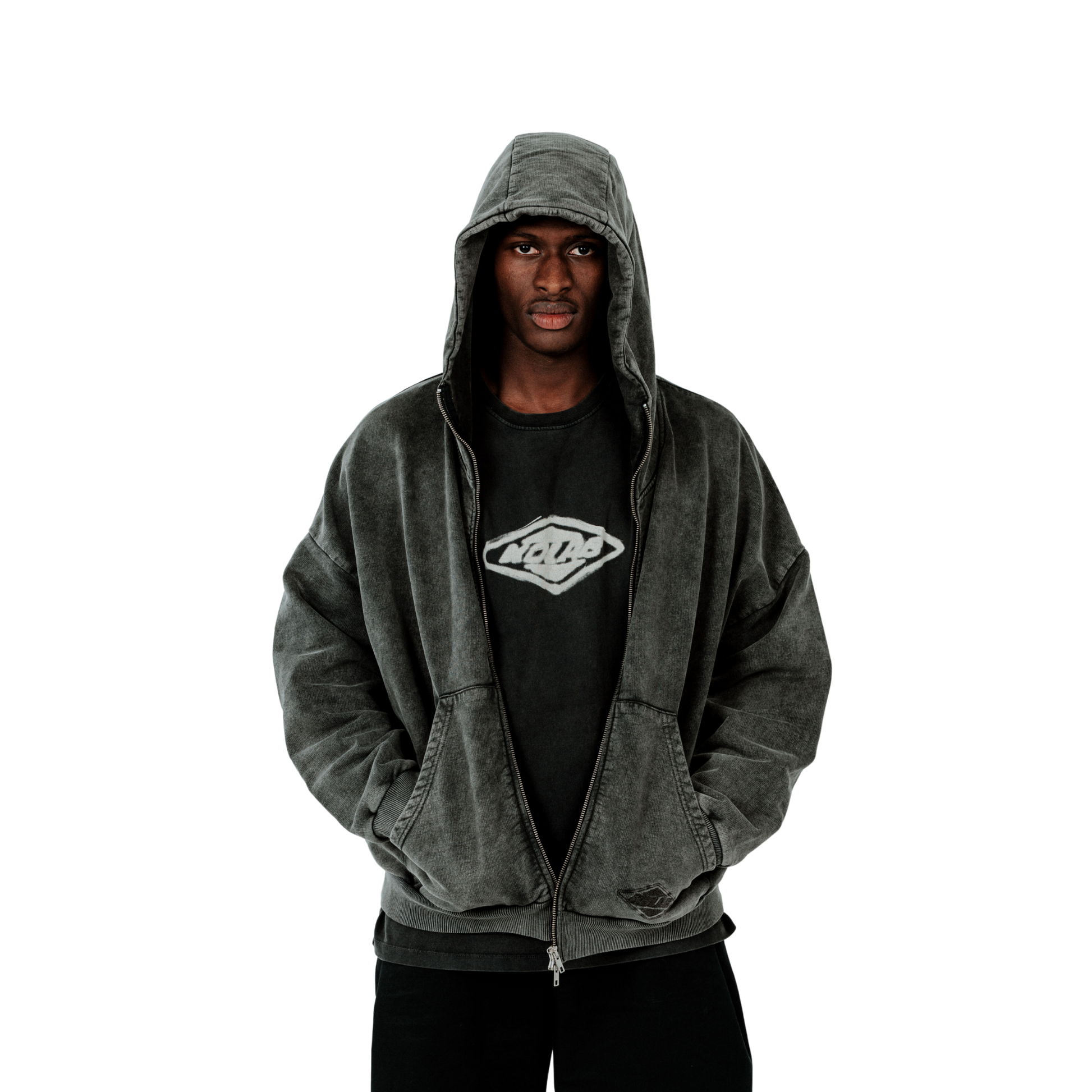Kolab Black Zip-Up Hoodie