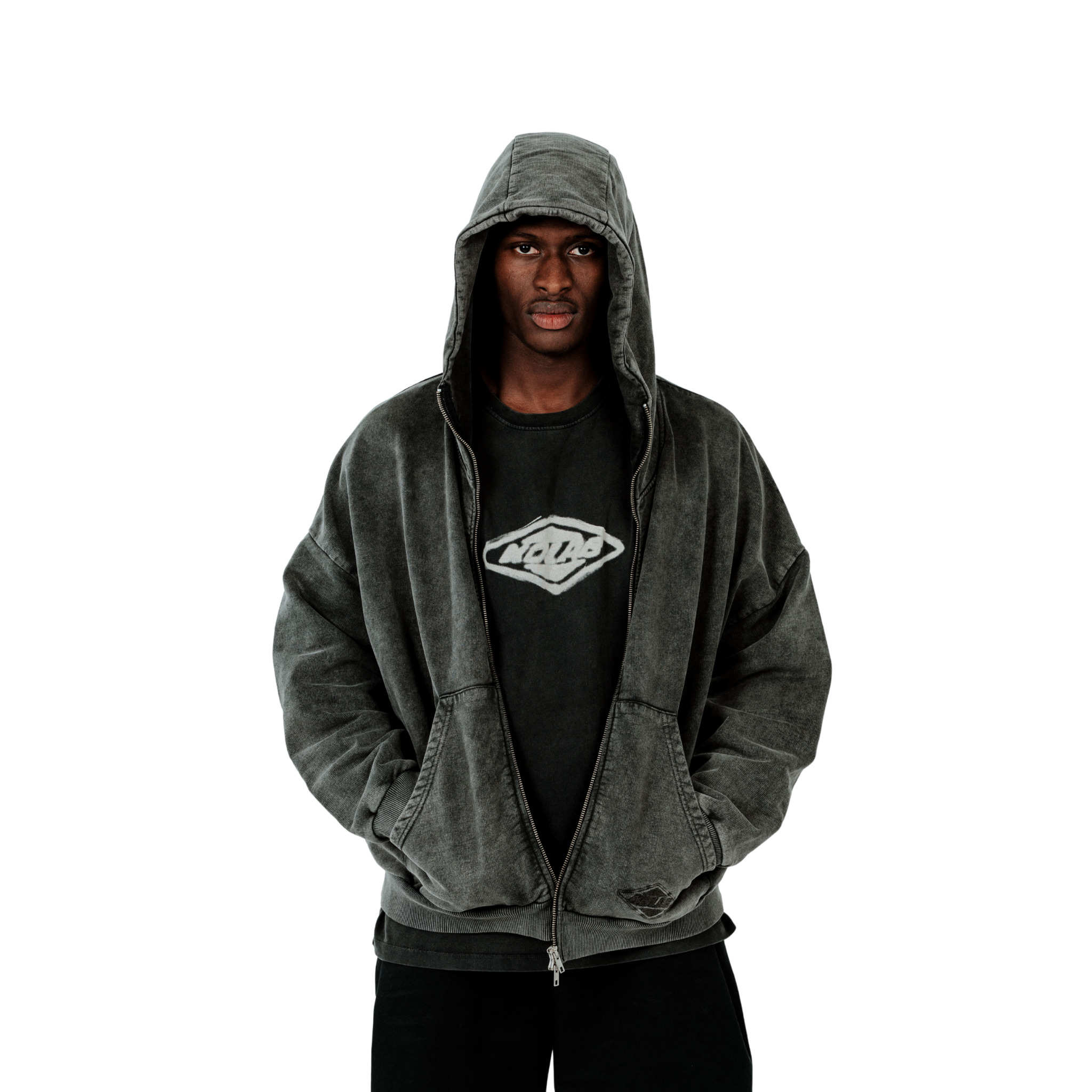 Kolab Black Zip-Up Hoodie