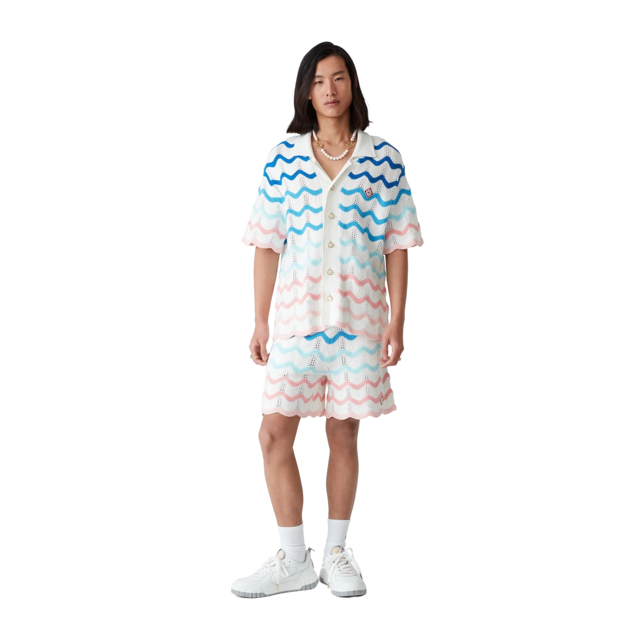 Gradient Wave Crochet Shorts