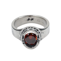 Icon Link Ruby Ring Silver