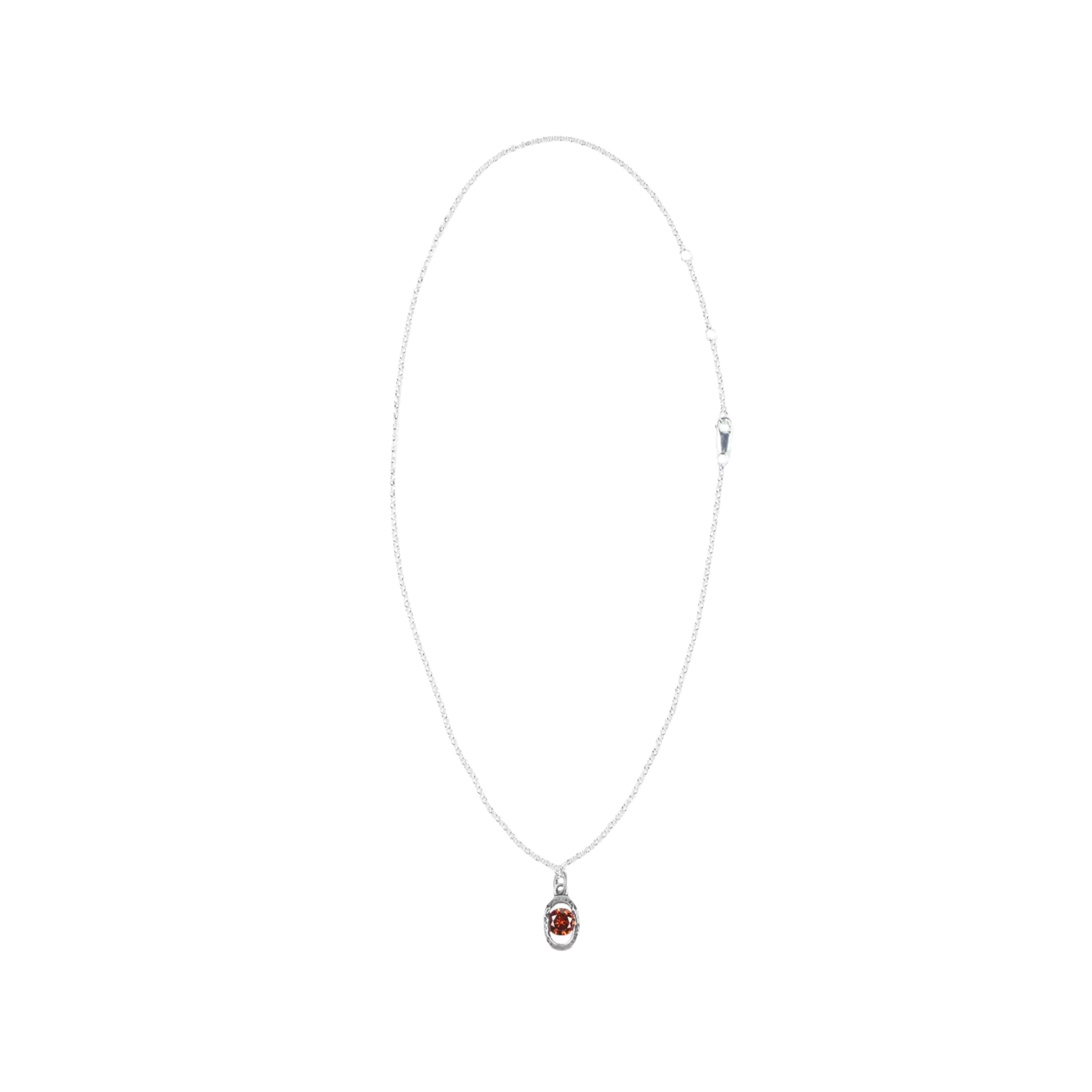 Icon Link Ruby Necklace Silver Única