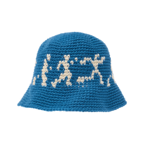 Running Guys Crochet Hat-Blue
