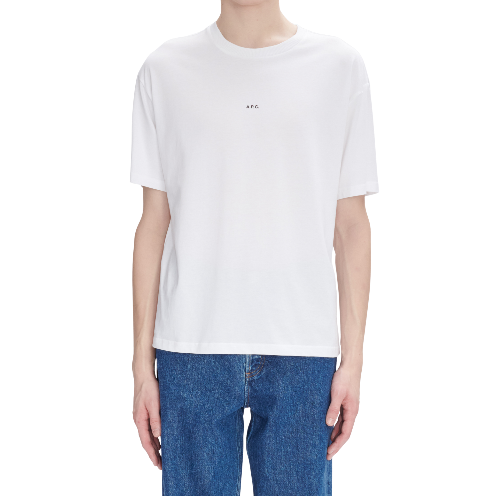 t-shirt boxy micro logo blanc