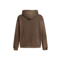 Stitched Border Logo Hoodie Brown