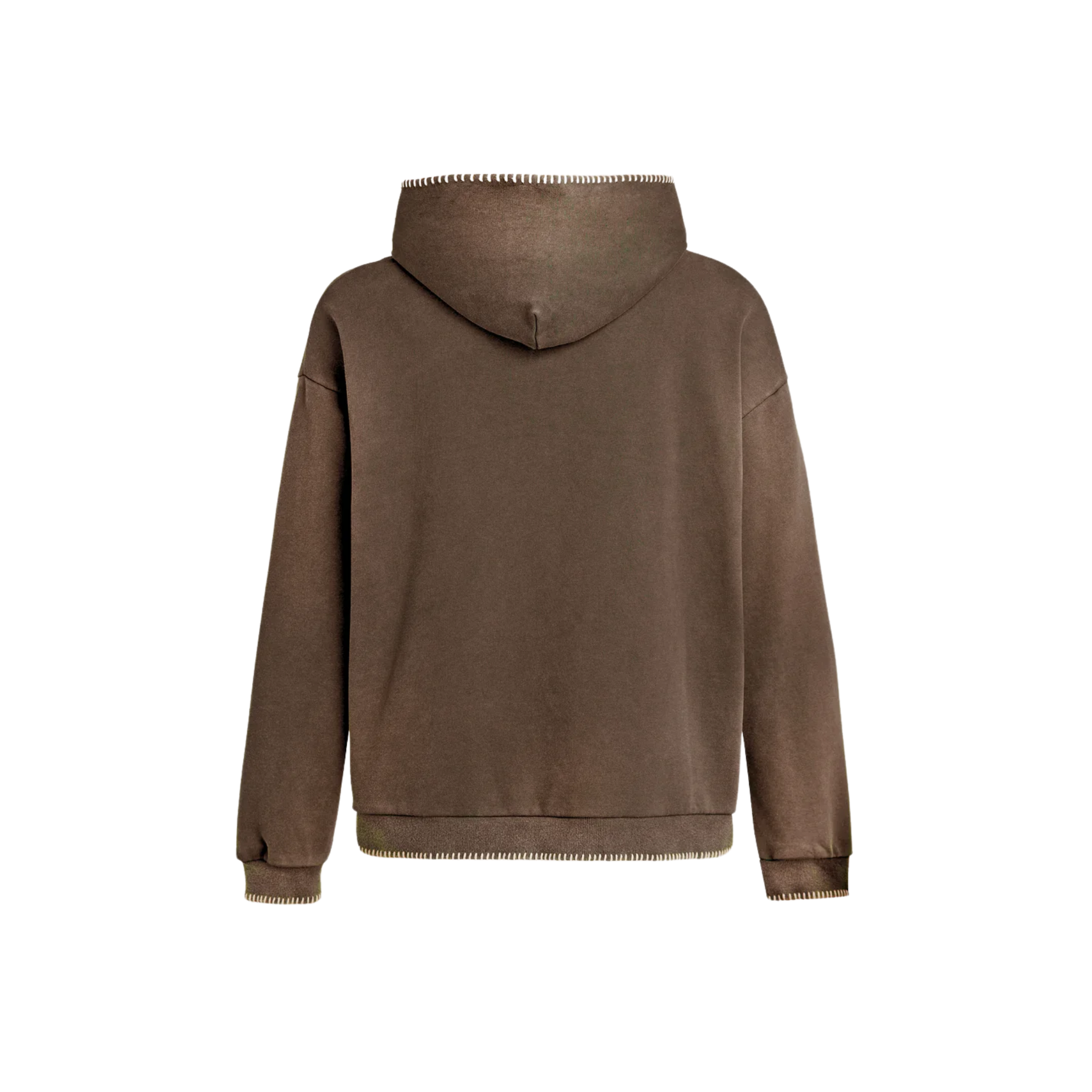 Stitched Border Logo Hoodie Brown