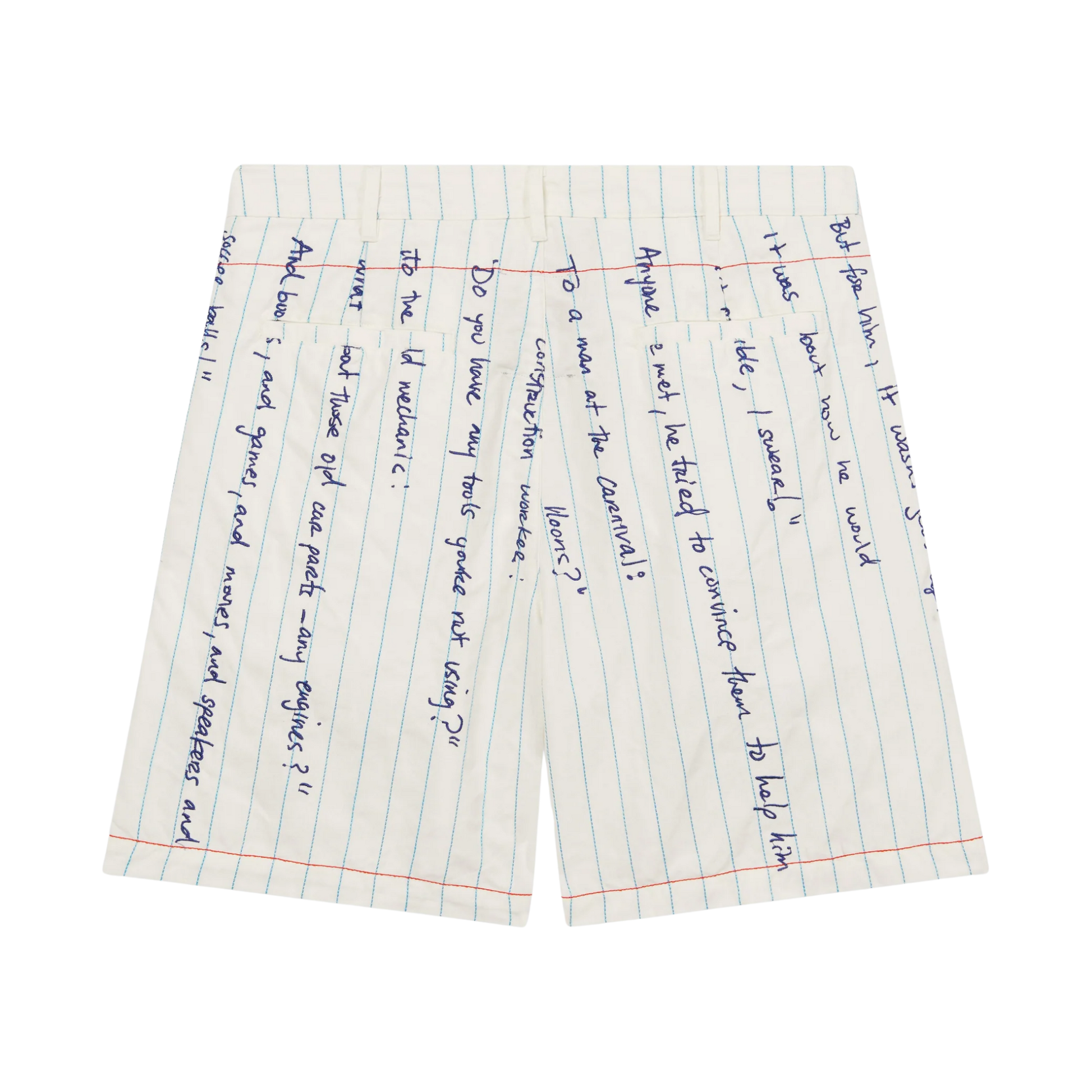 Paper Handwriting Pleated Short White