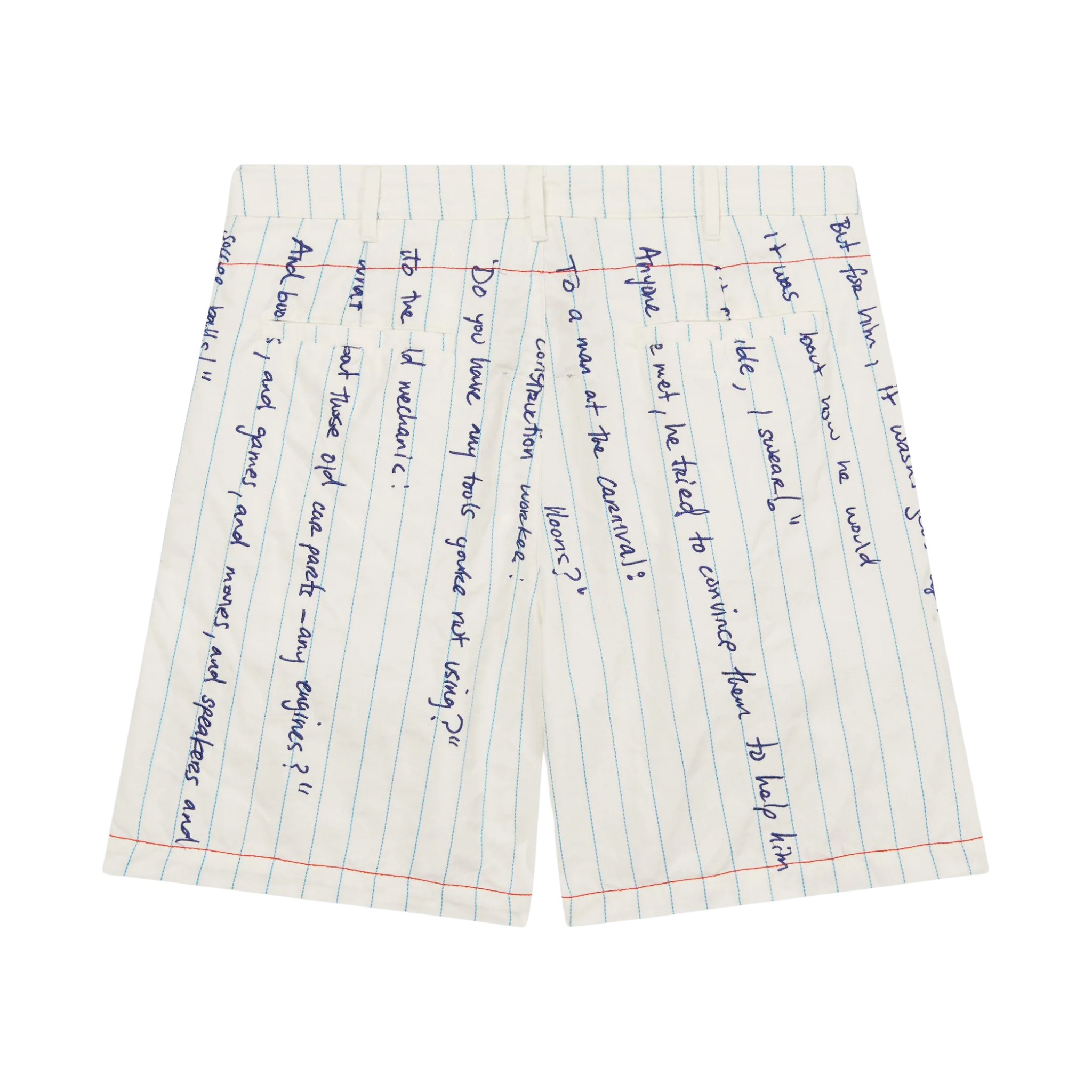 Paper Handwriting Pleated Short White