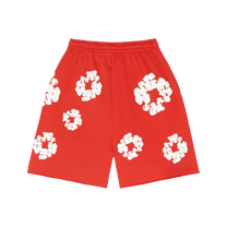 Denim Tears Cotton Wreath Logo Shorts - Red