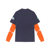 Piet F.C. Knitted Sleeve T-shirt - Navy/Orange
