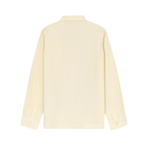 Flower Applique Button Up Shirt White