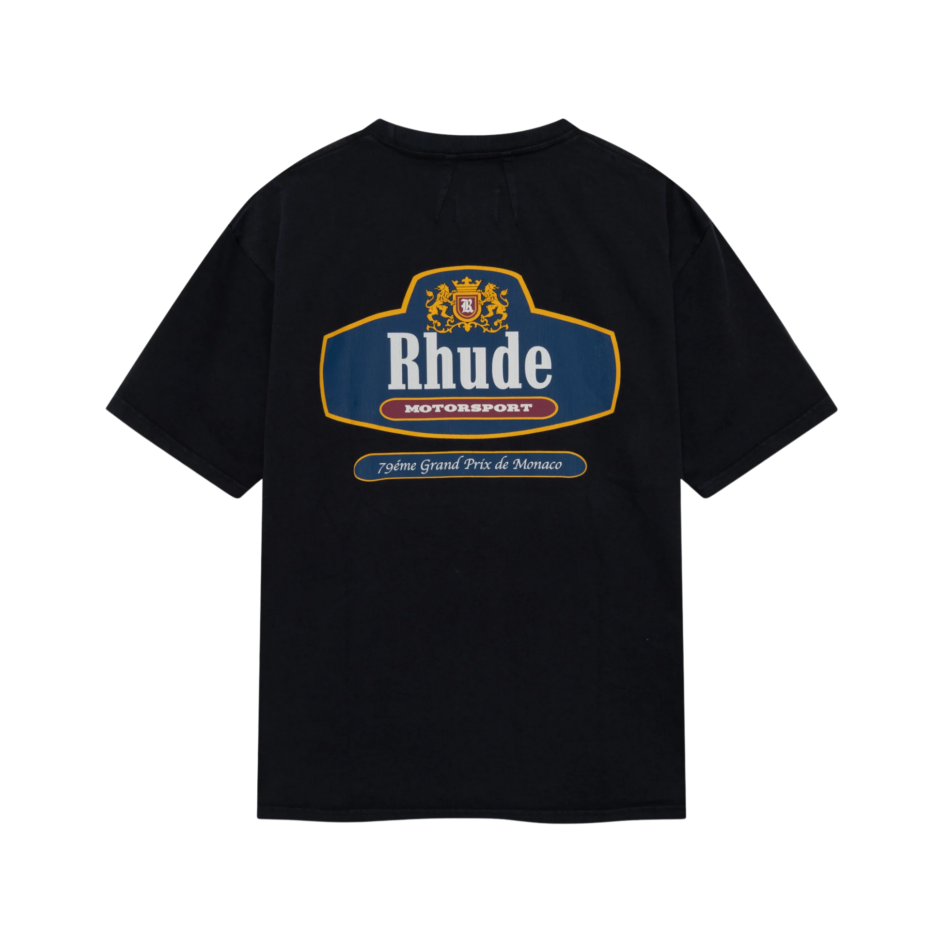 RHUDE RACING CREST TEE VINTAGE BLACK