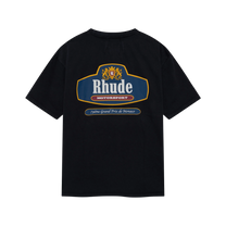 RHUDE RACING CREST TEE VINTAGE BLACK