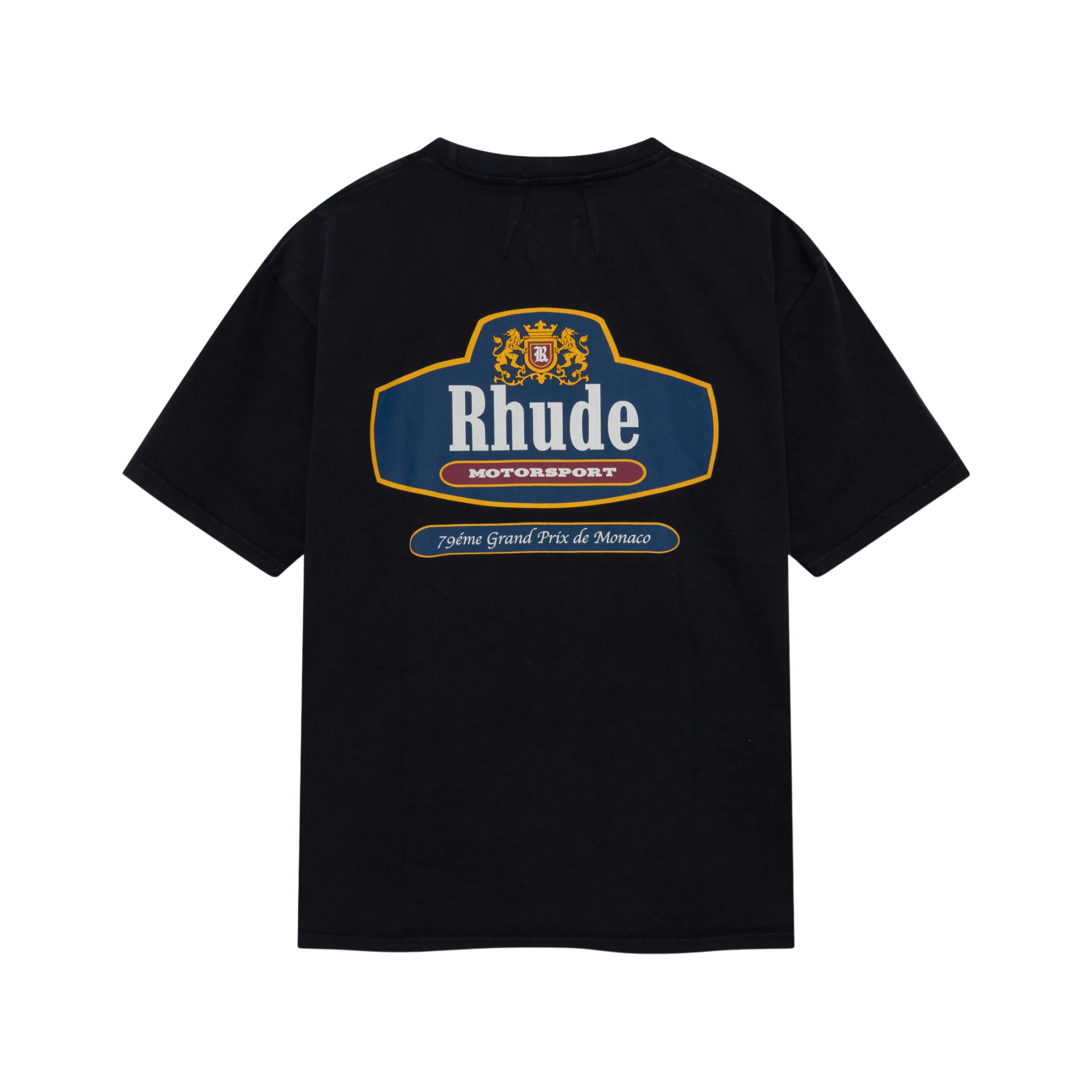 RHUDE RACING CREST TEE VINTAGE BLACK
