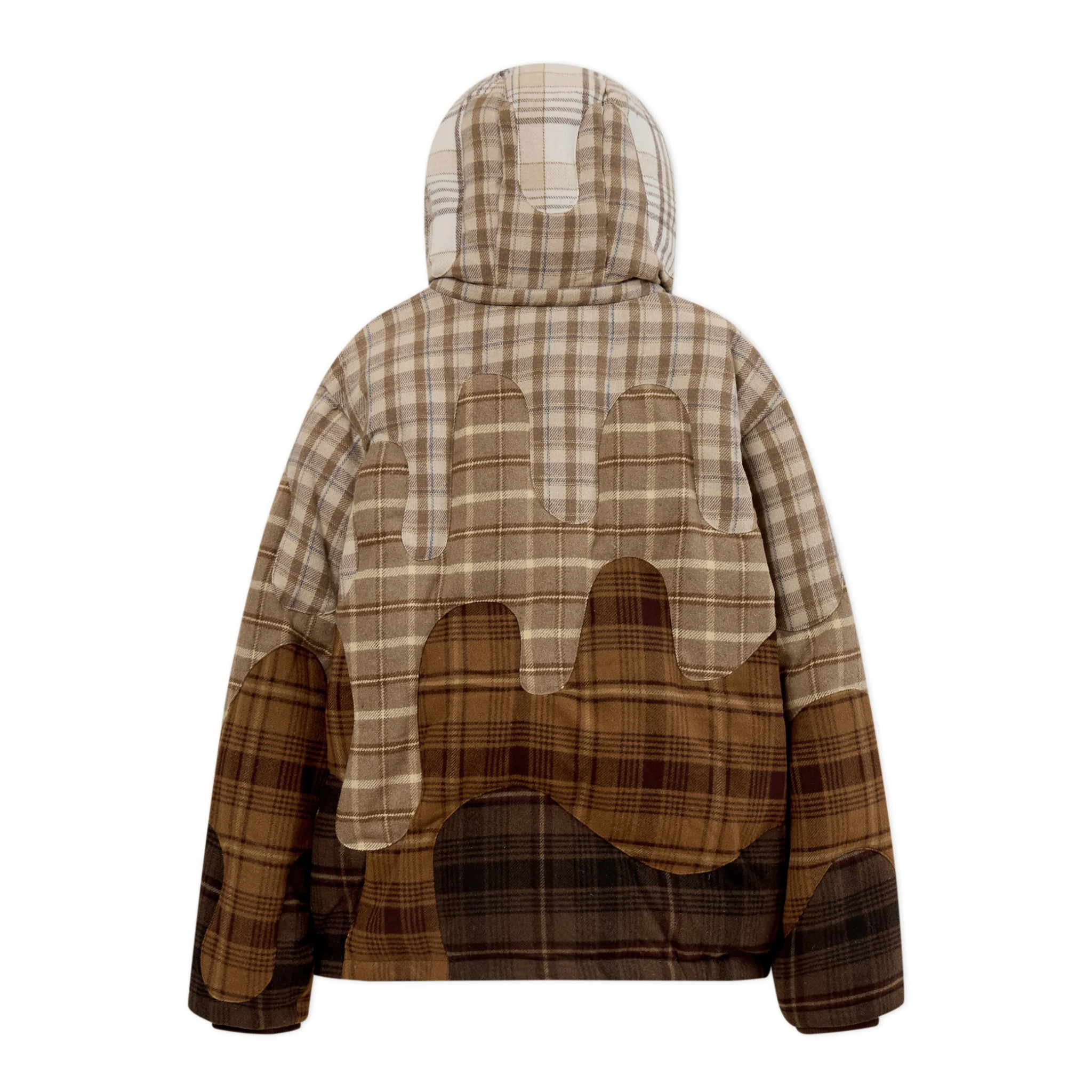 Neapolitan Flannel Puffer Jacket Brown
