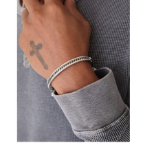 Icon Stars Closed Bangle Silver Large
