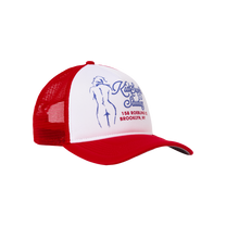 Puff print Trucker Hat-Red