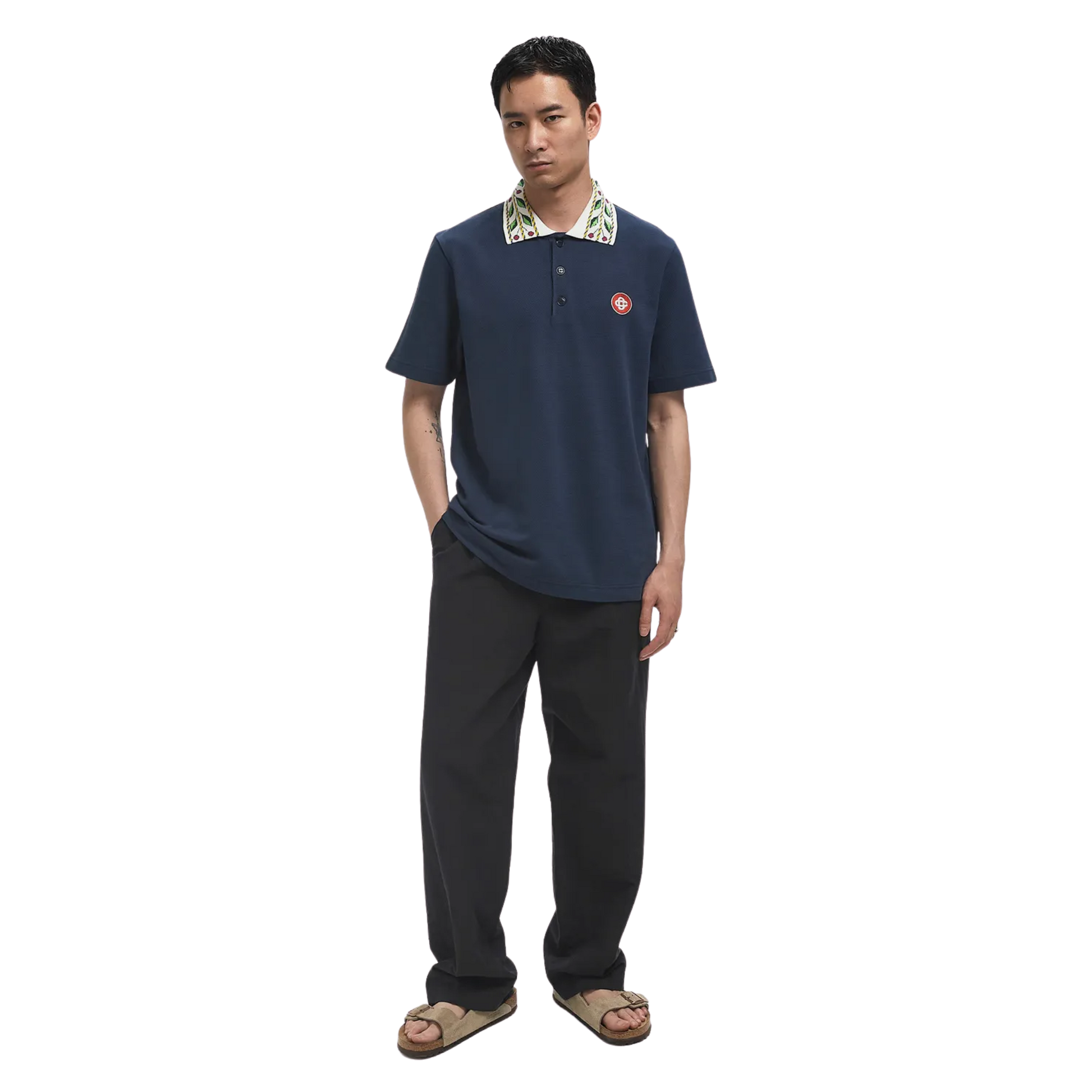 Classic Laurel Pique Polo Navy