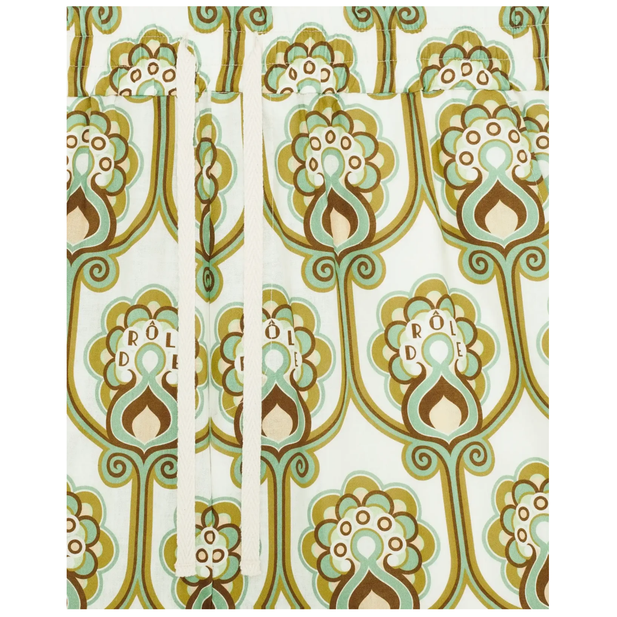 Short Tapisserie Florale Lin