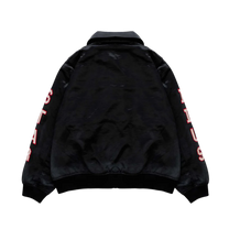 Plus Black Satin Bomber Jacket