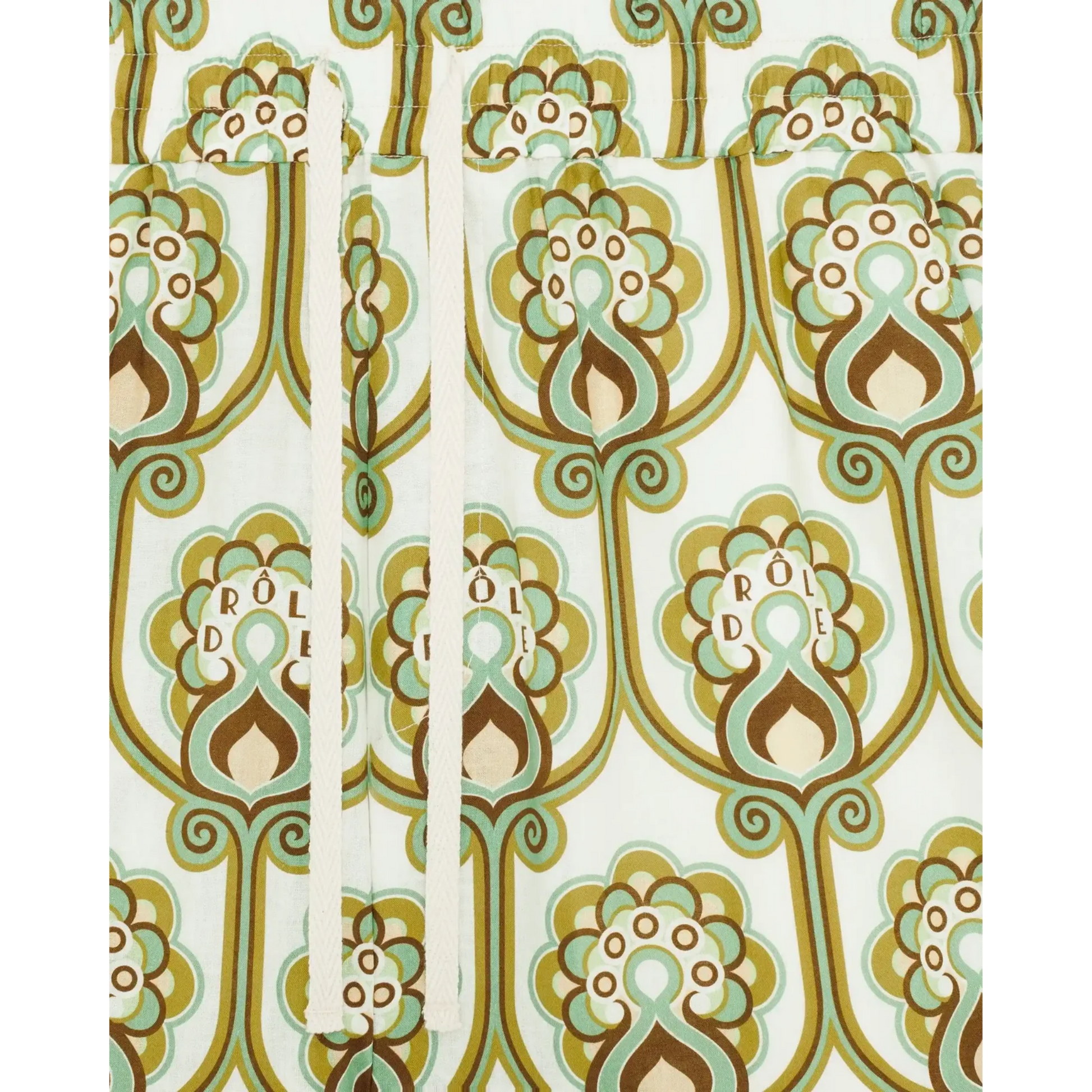 Short Tapisserie Florale Lin