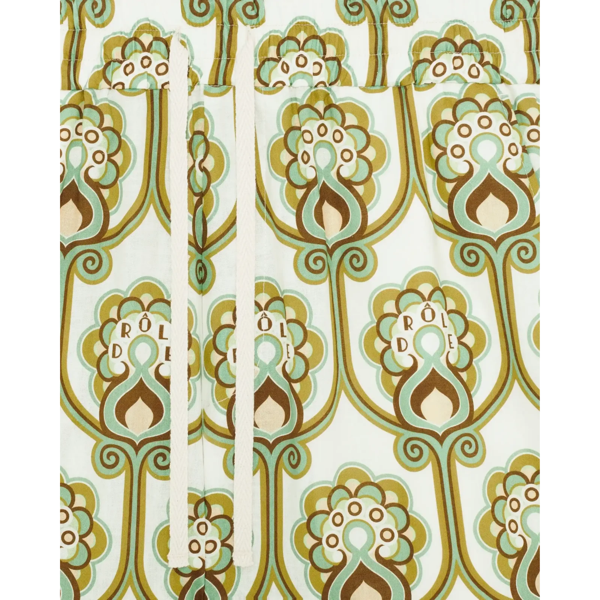 Short Tapisserie Florale Lin