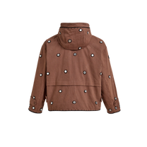 Hand Embroidered Hooded Jacket Espresso