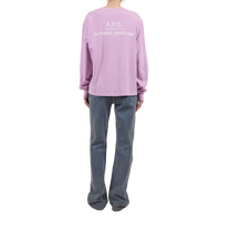 t-shirt manches long apc hiver 26 rose pale