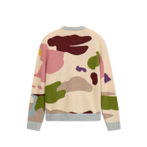 Hand Embroidered Jacquard Girl Face Sweater