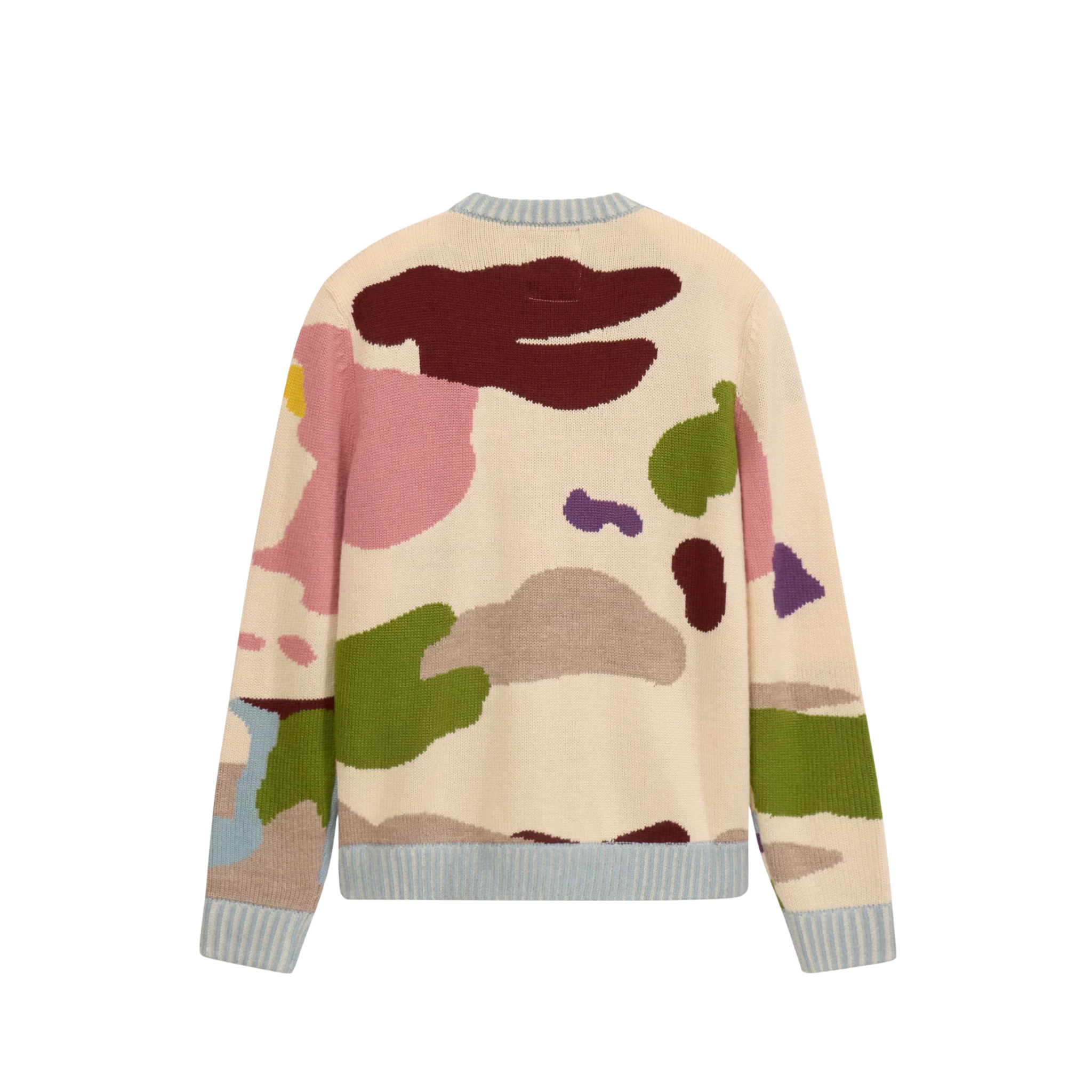 Hand Embroidered Jacquard Girl Face Sweater