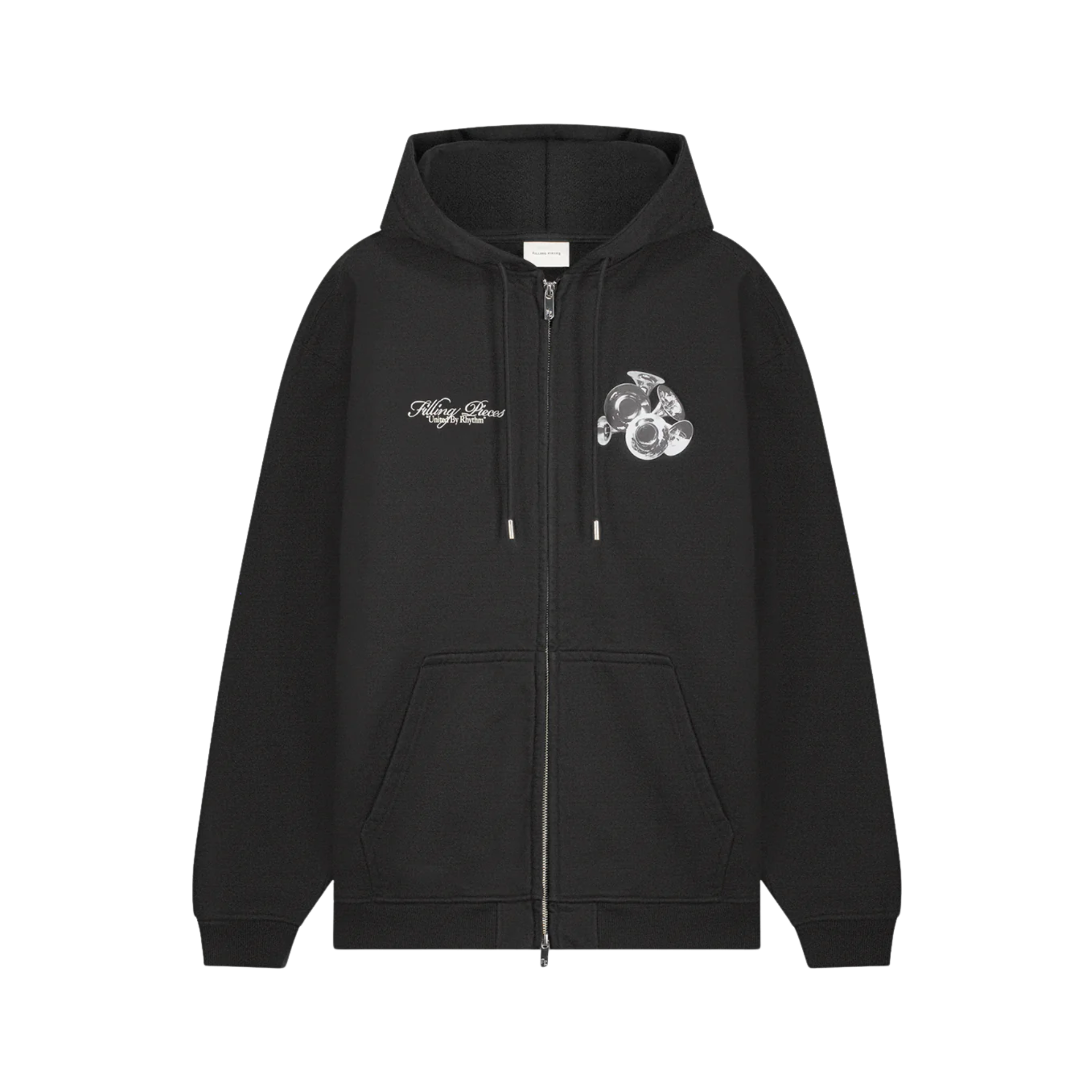 Zip Hoodie Bouquet Black