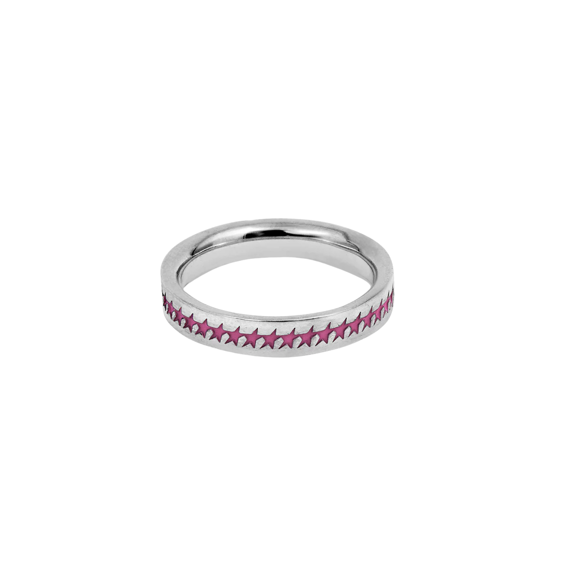 Pink Enameled Starline Ring