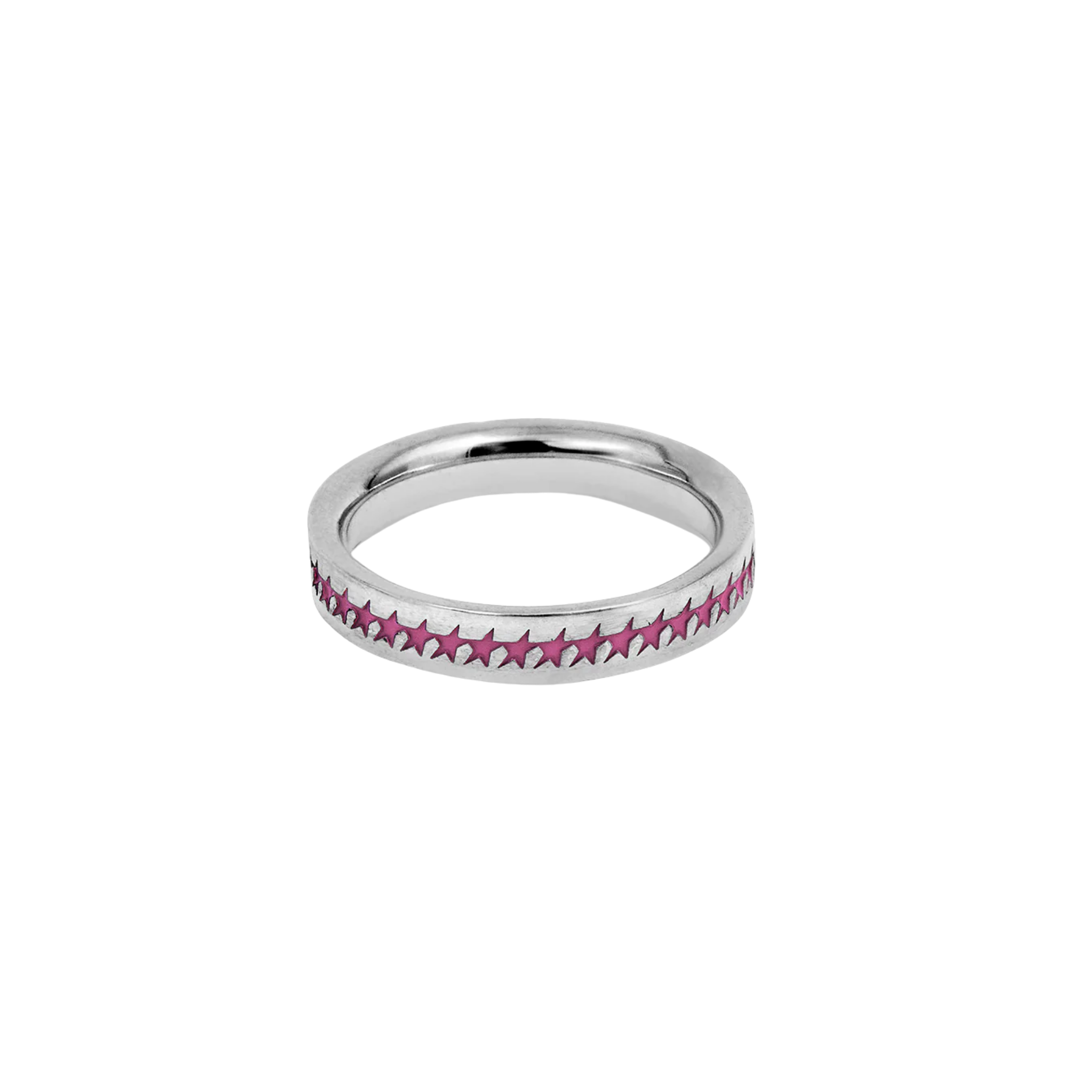 Pink Enameled Starline Ring