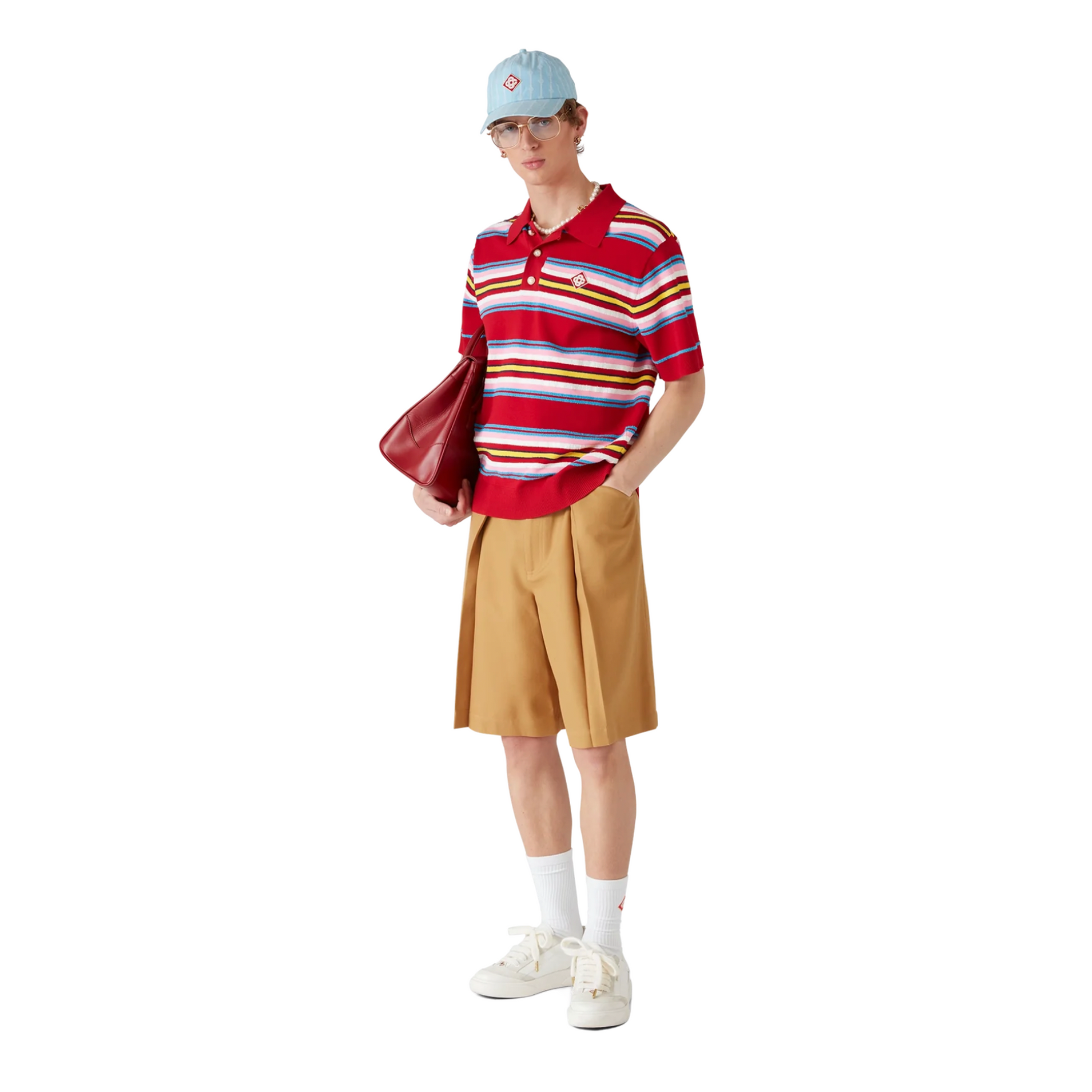 Stripe Oversized Polo Shirt