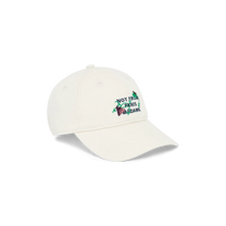 Vine Embroidered Slogan Cap Off White