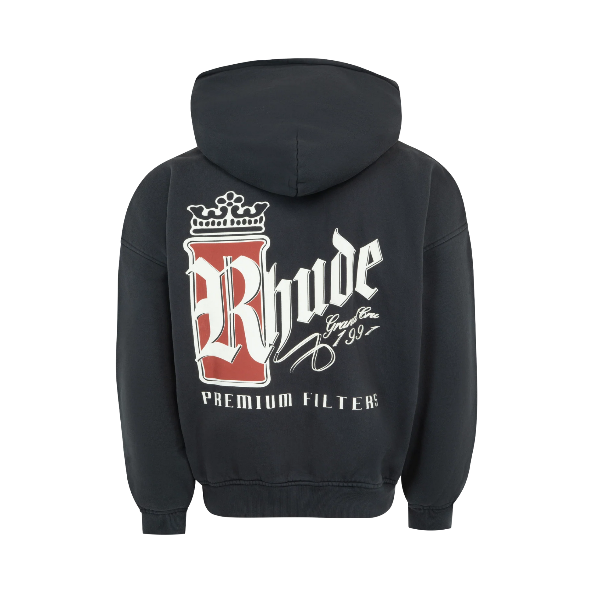RHUDE FUMAR 91 HOODIE VINTAGE BLACK