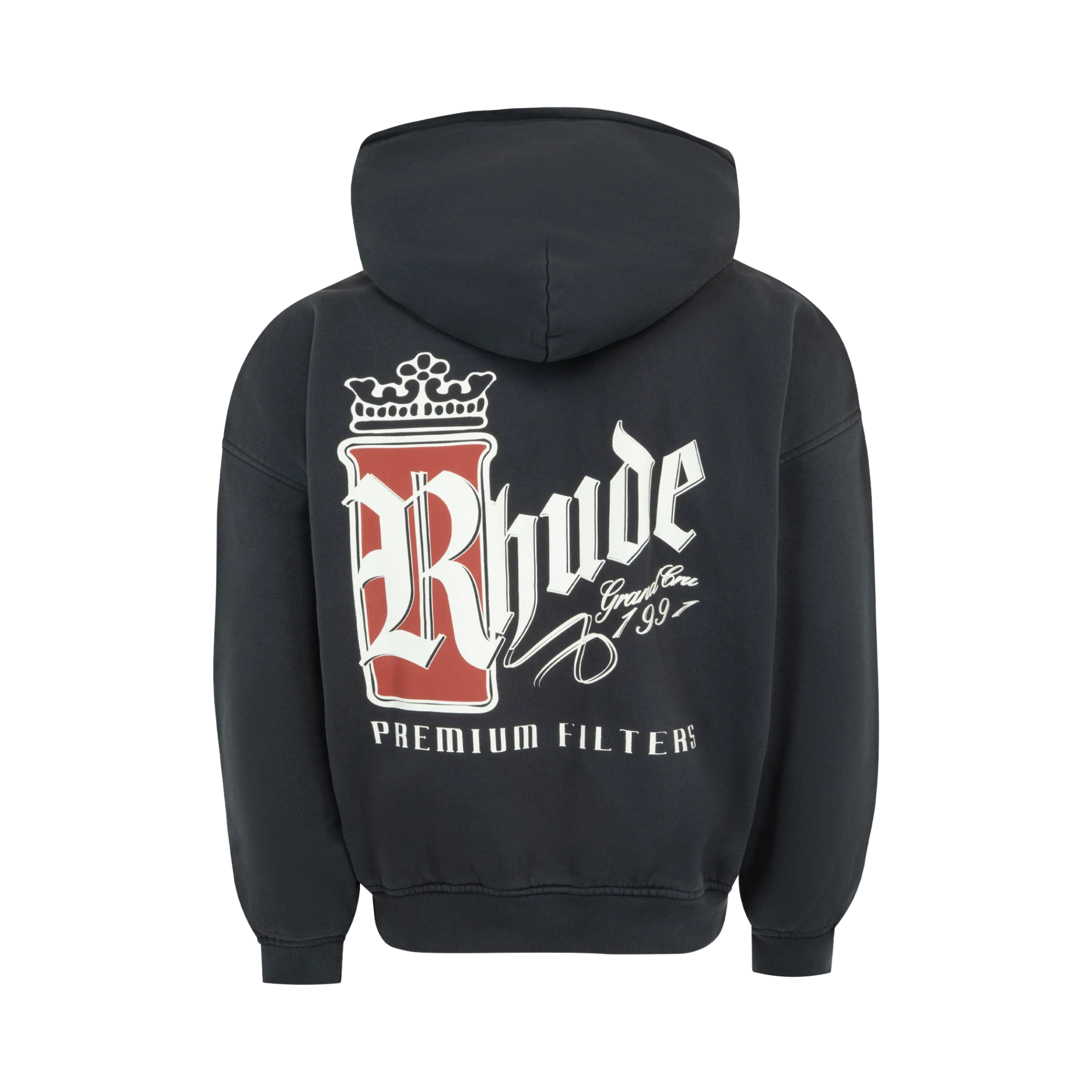 RHUDE FUMAR 91 HOODIE VINTAGE BLACK