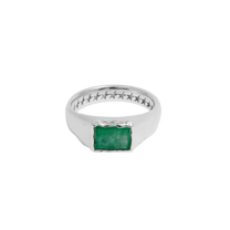 Rectangular Green Stone Ring