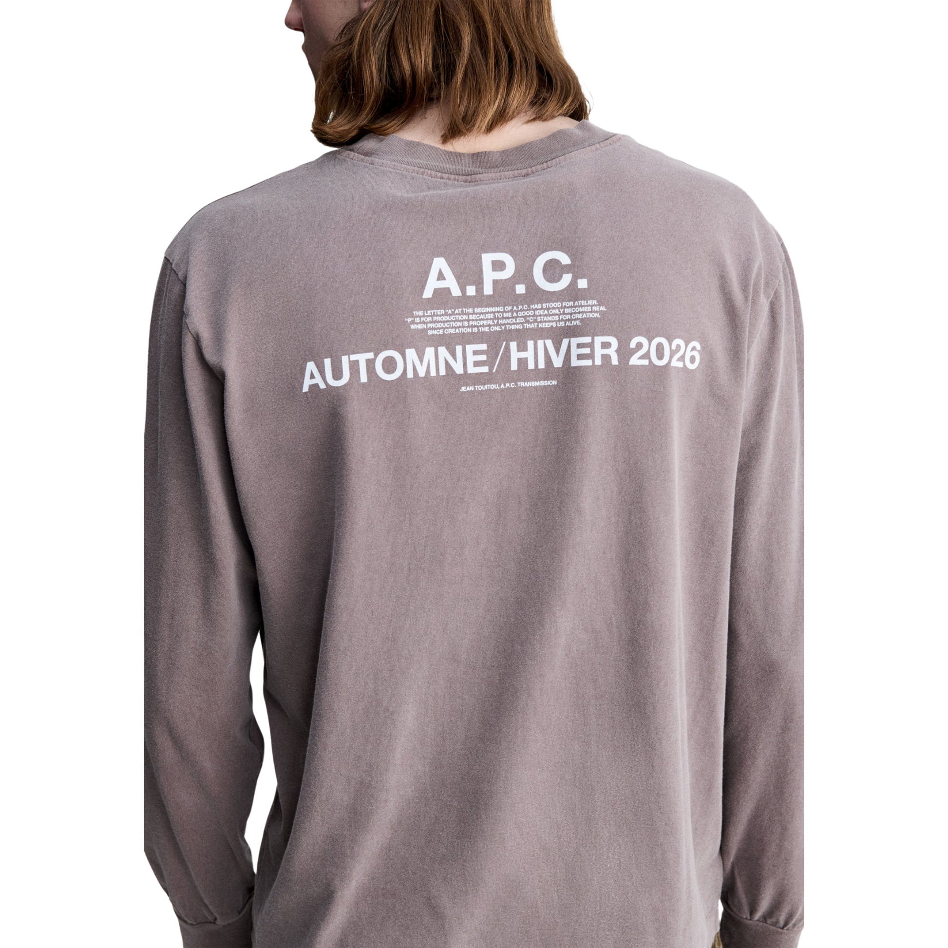 t-shirt manches long apc hiver 26 noisette
