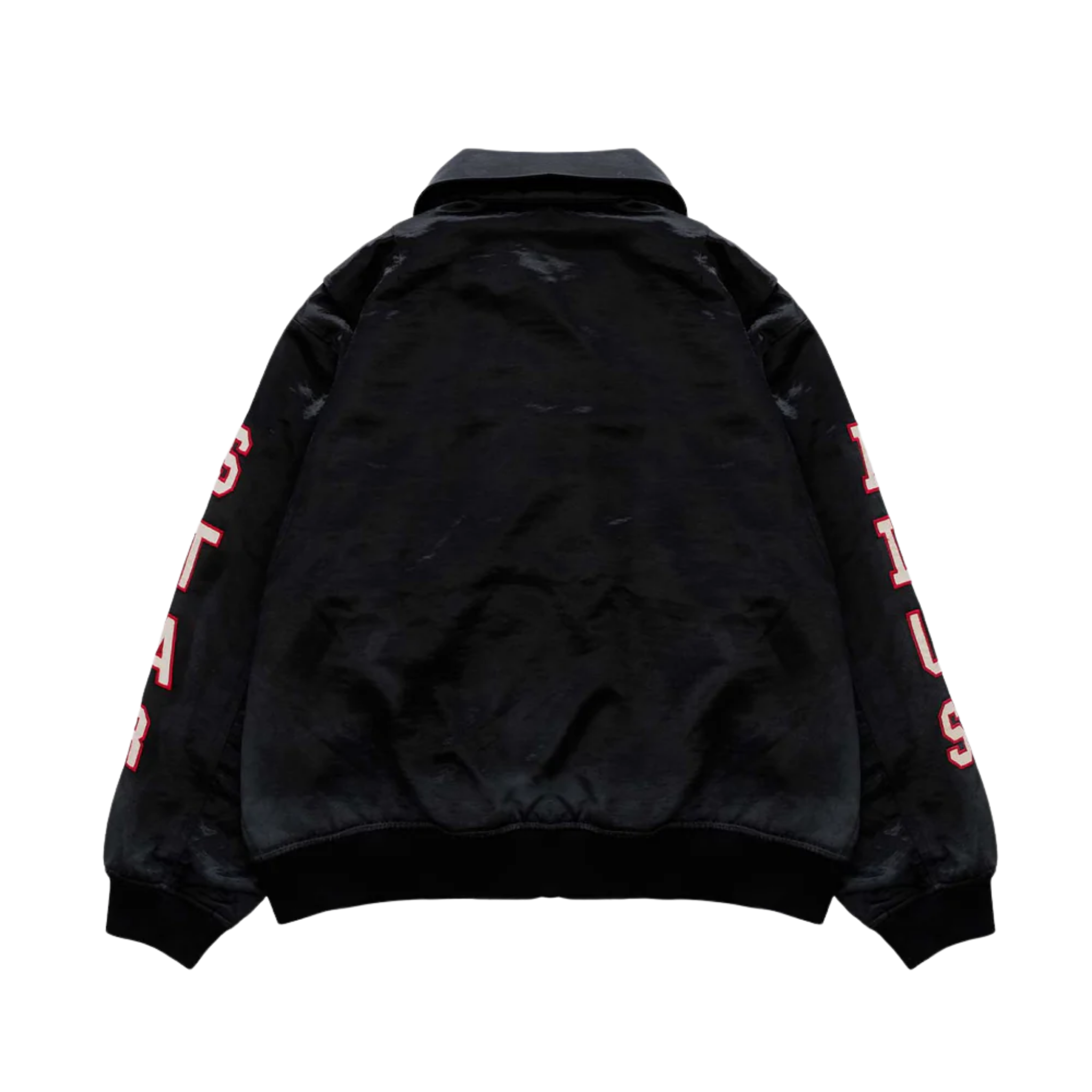 Plus Black Satin Bomber Jacket