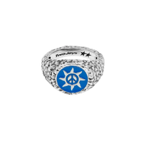Enameled Peace Out Ring 20