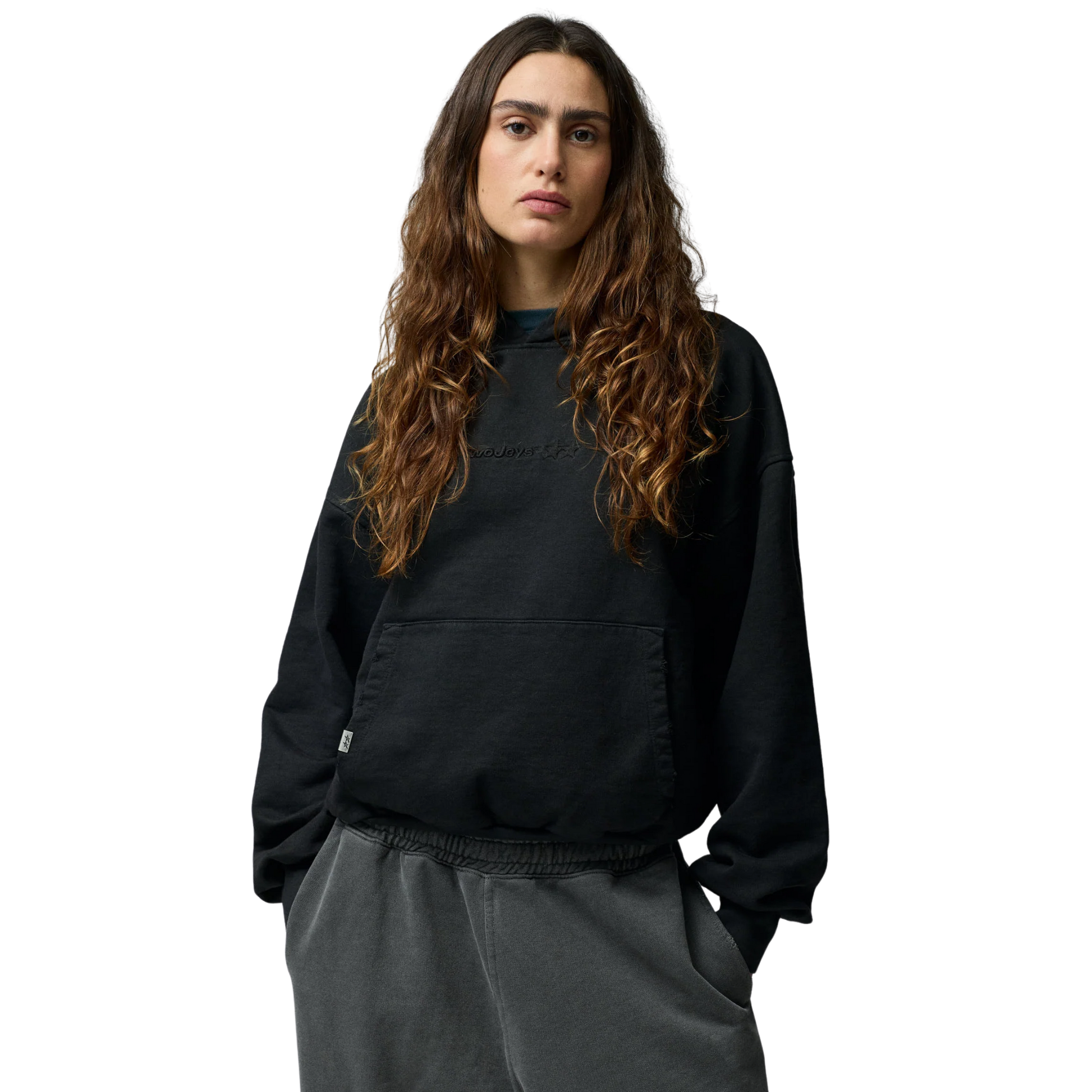 Stone Washed Black Icon Hoodie