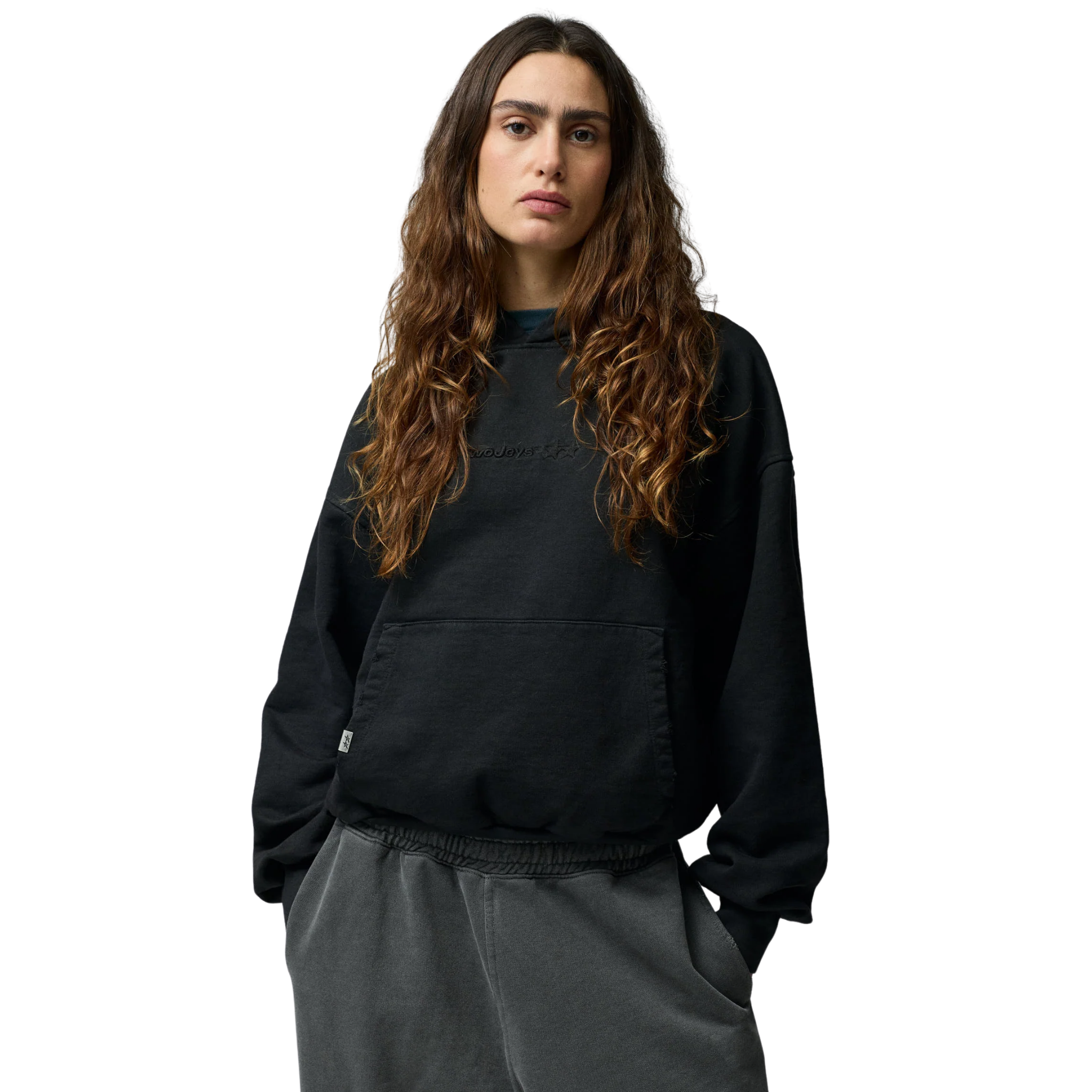 Stone Washed Black Icon Hoodie
