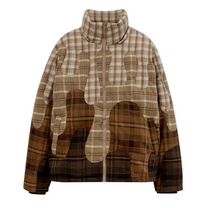 Neapolitan Flannel Puffer Jacket Brown