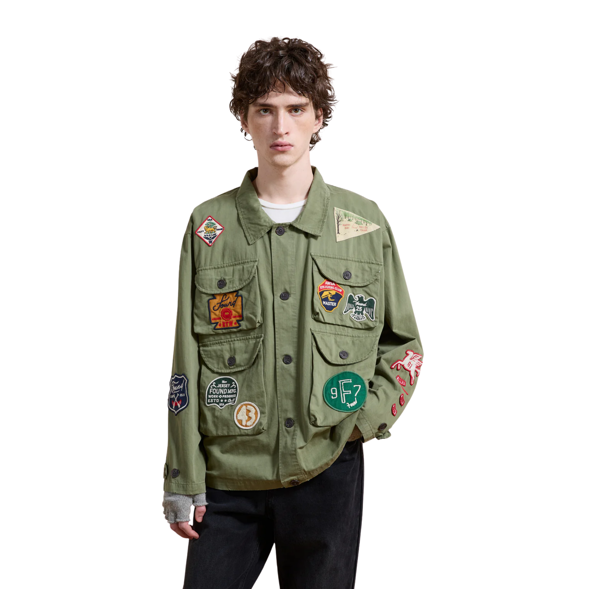 Utility Patchwork Jacket Faded Hunter Green