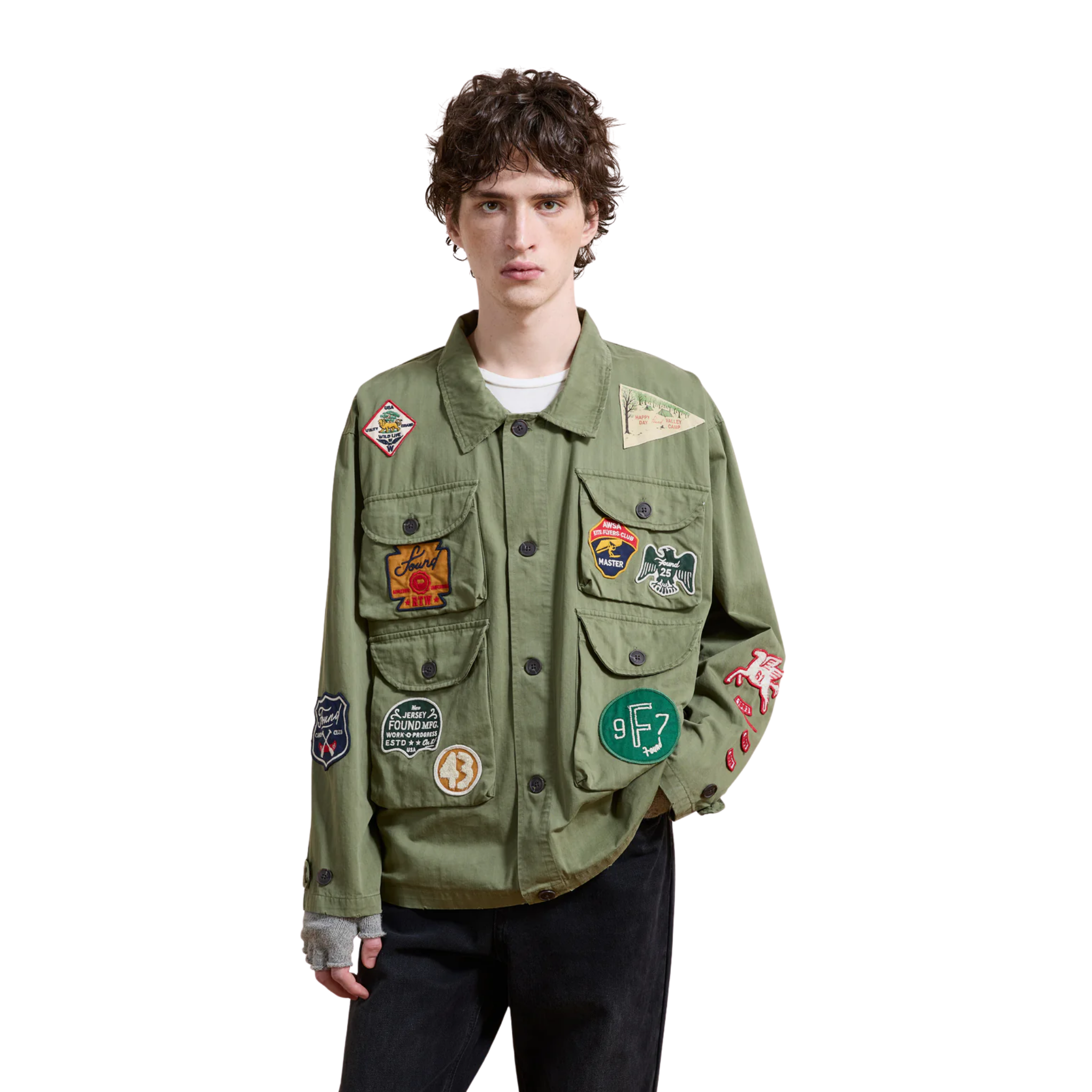 Utility Patchwork Jacket Faded Hunter Green