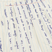 Paper Handwriting Pleated Short White