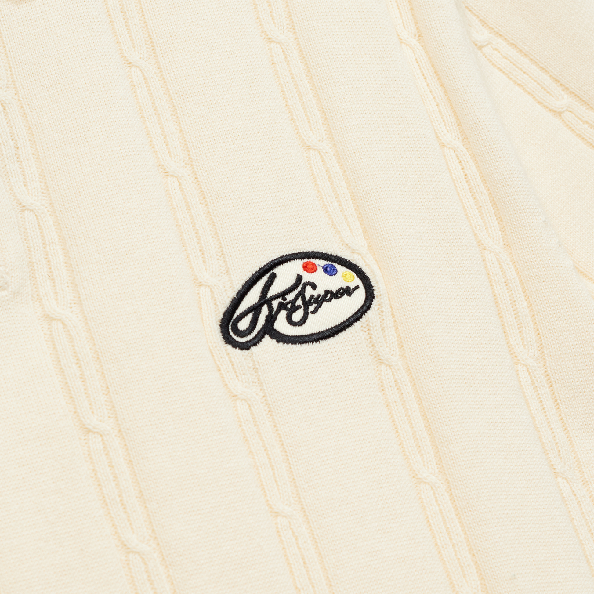 Painters Logo Knit Polo Cream