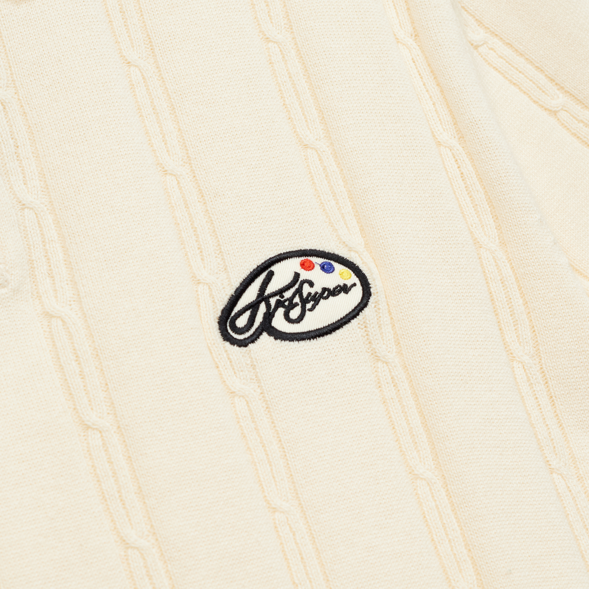 Painters Logo Knit Polo Cream