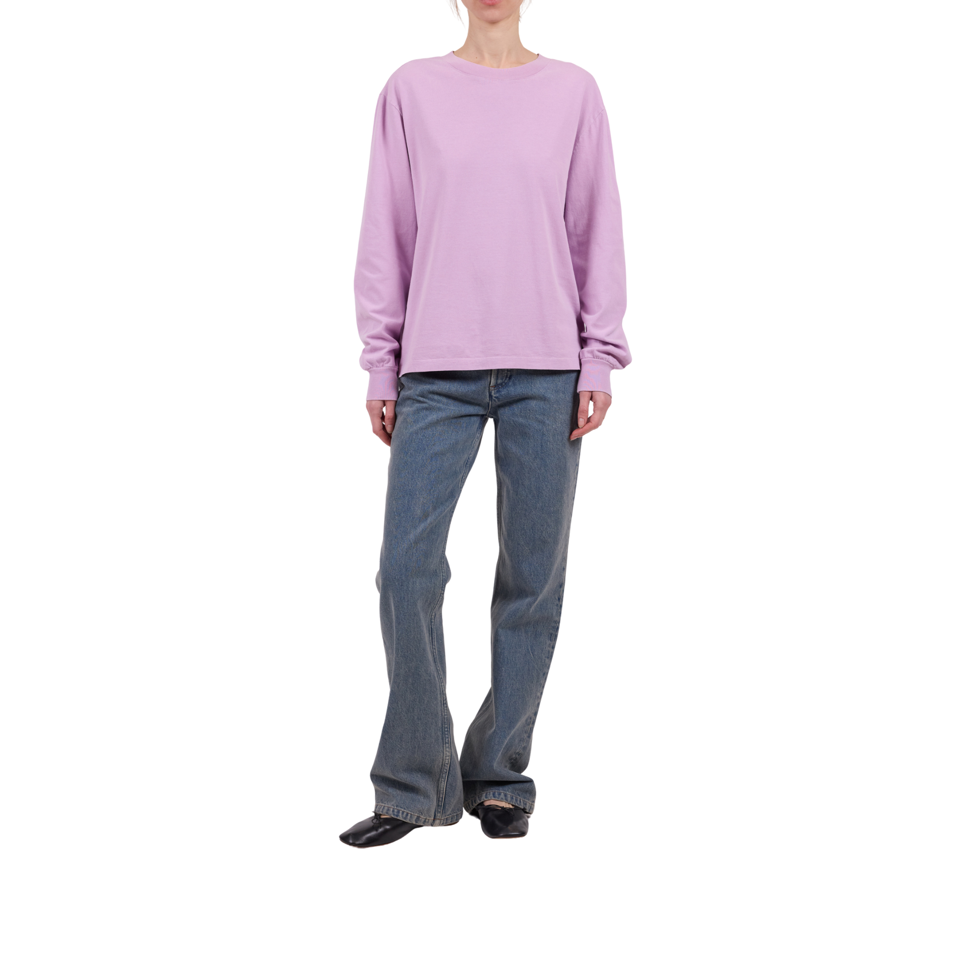 t-shirt manches long apc hiver 26 rose pale